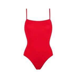 ERES Aquarelle Tank One Piece Bathing Swim Suit Womens 46 US 14 Red Logo XL